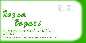 rozsa bogati business card